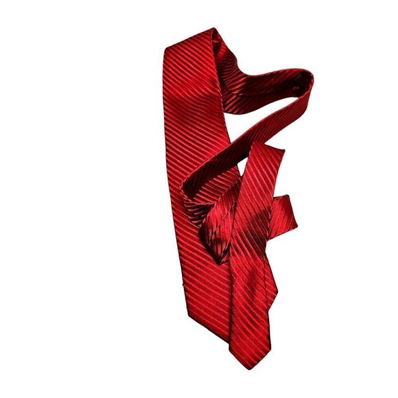 Vintage Burma Bibas Handmade Silk Tie Monochrome Angular Stripes Mens 3.5" x 60" - Picture 3 of 6